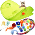 18-Piece Cat Toy Assortment - Teaser Wand, Interactive Bell Toy, Sparkle Balls, and Hide & Seek Toy for Kittens and Puppies